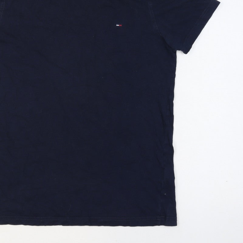 Hilfiger Denim Men’s Blue L Classic Logo Crew Neck T-Shirt