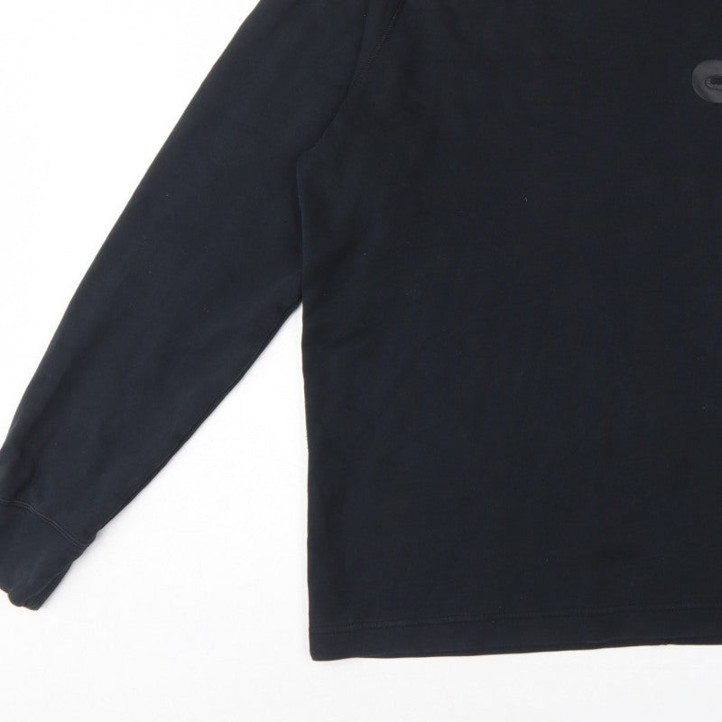 Nike Men’s Black L Crew Neck Pullover Sweatshirt Logo Zip Pocket