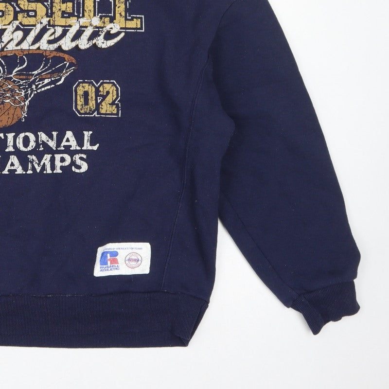 Russell Athletic Unisex Adults Blue M Pullover Basketball Graphic Sweatshirt