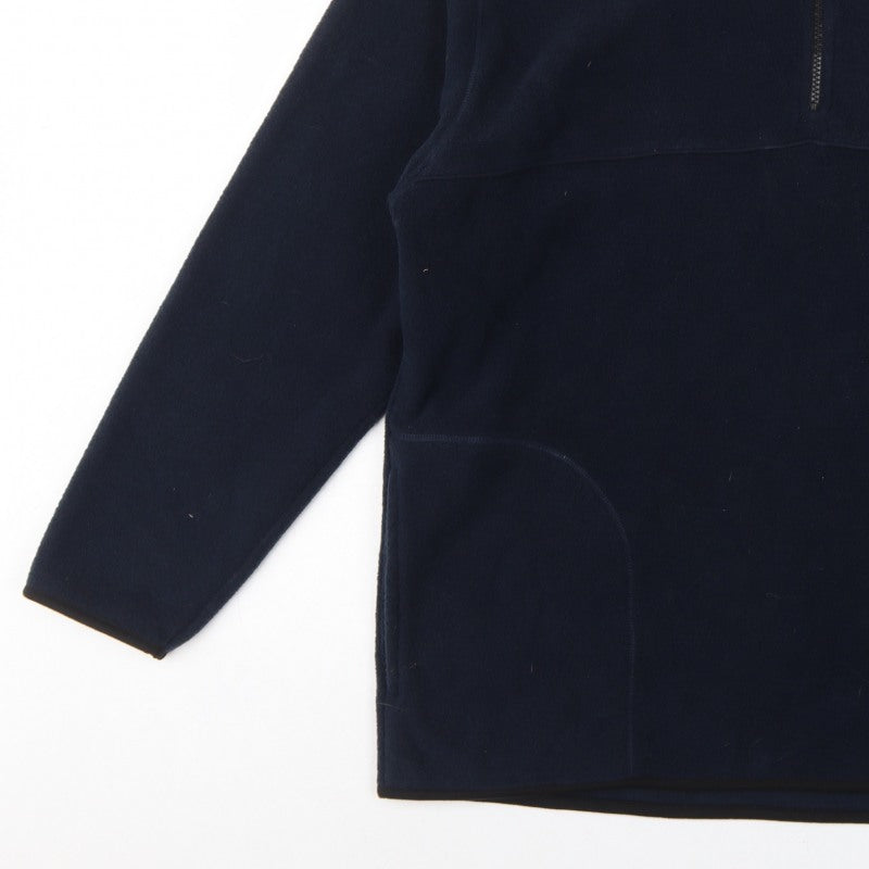 George Men Blue L 1/4 Zip Fleece Sweatshirt High Neck Pockets