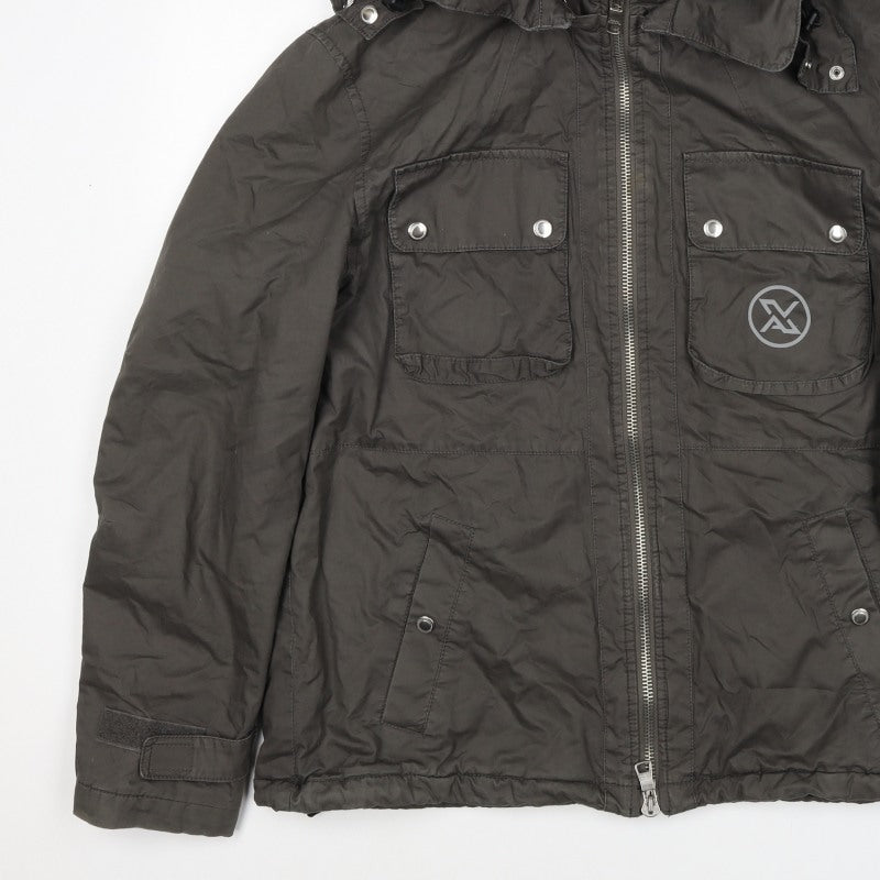 Armani Exchange Men’s Black L Hooded Padded Full Zip Jacket