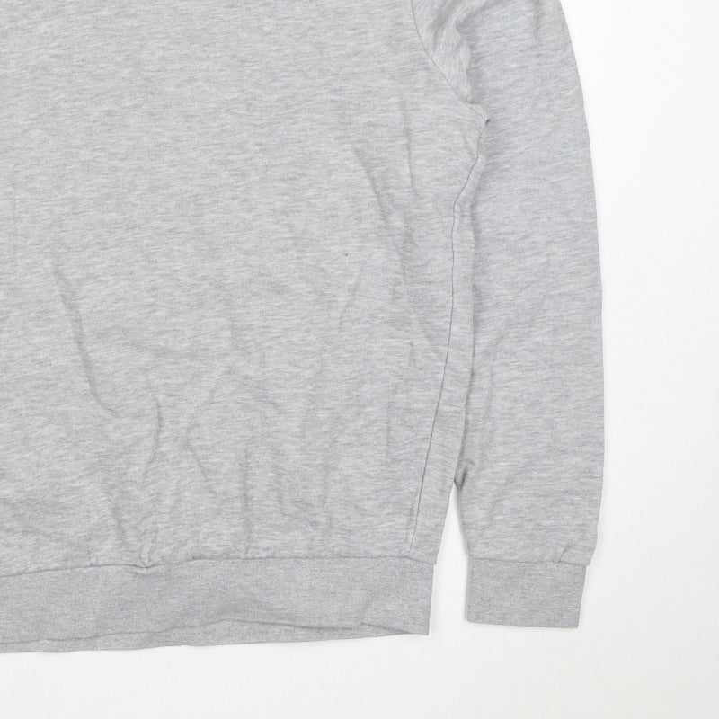 TU Men’s Grey Size S Crew Neck Pullover Fleece Sweatshirt