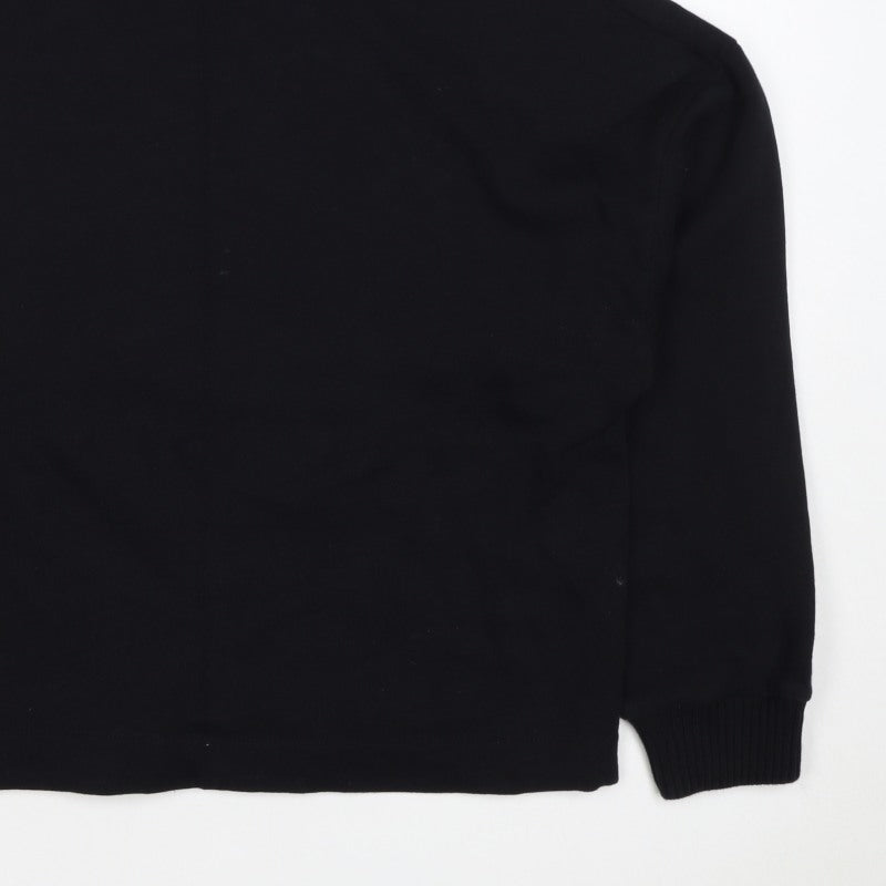 River Island Women’s Black M Roll Neck Pullover Sweatshirt Logo