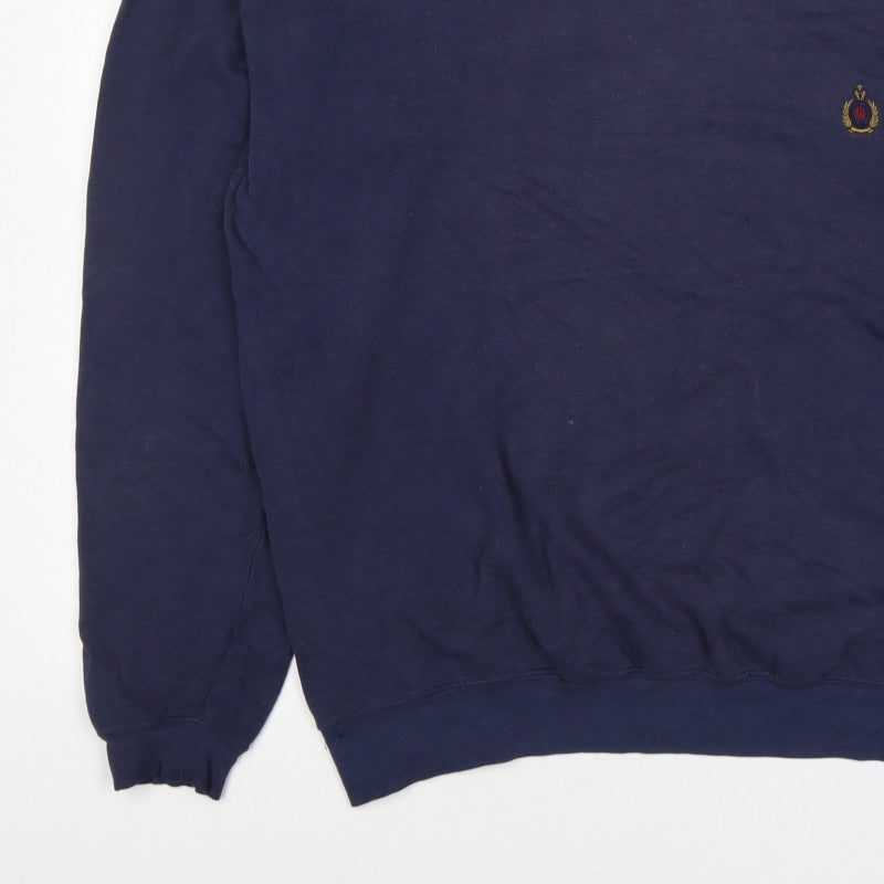Bugle Boy Men’s Blue XL Crew Neck Embroidered Logo Pullover Sweatshirt