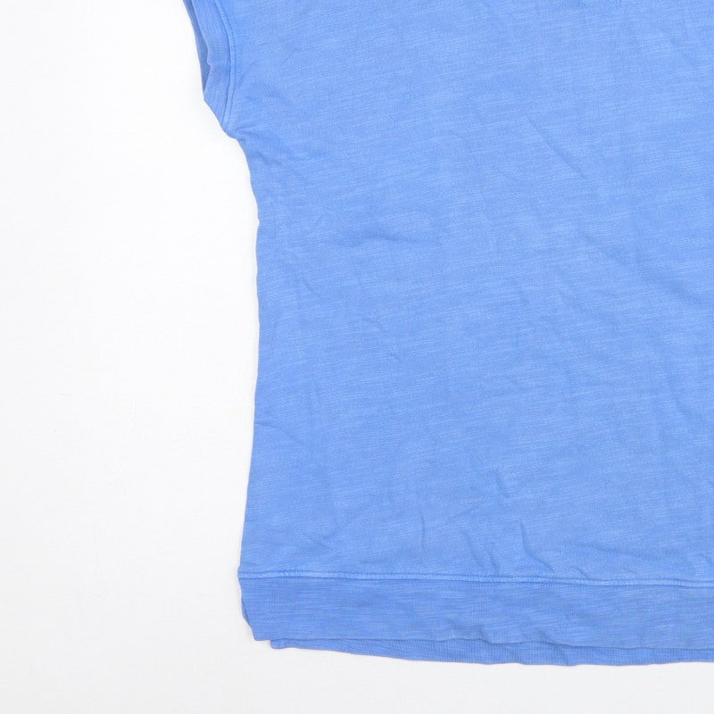 Marks and Spencer Women Blue UK 12 Basic Cotton Crew Neck T-Shirt