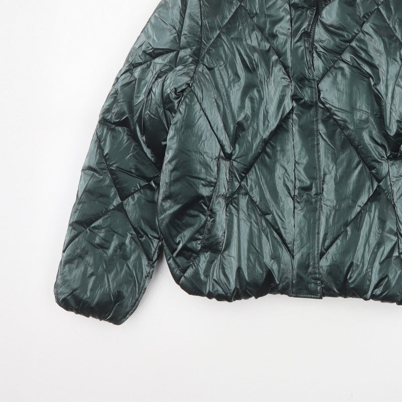 Primark Girls Green 11-12 Years Quilted Puffer Jacket Zip Winter