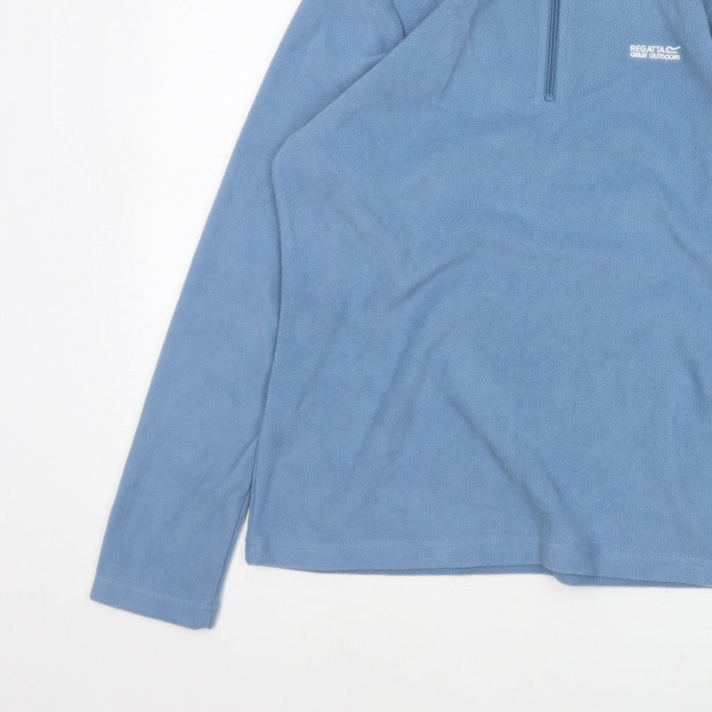 Regatta Women Blue UK 12 1/4 Zip Fleece Pullover Sweatshirt