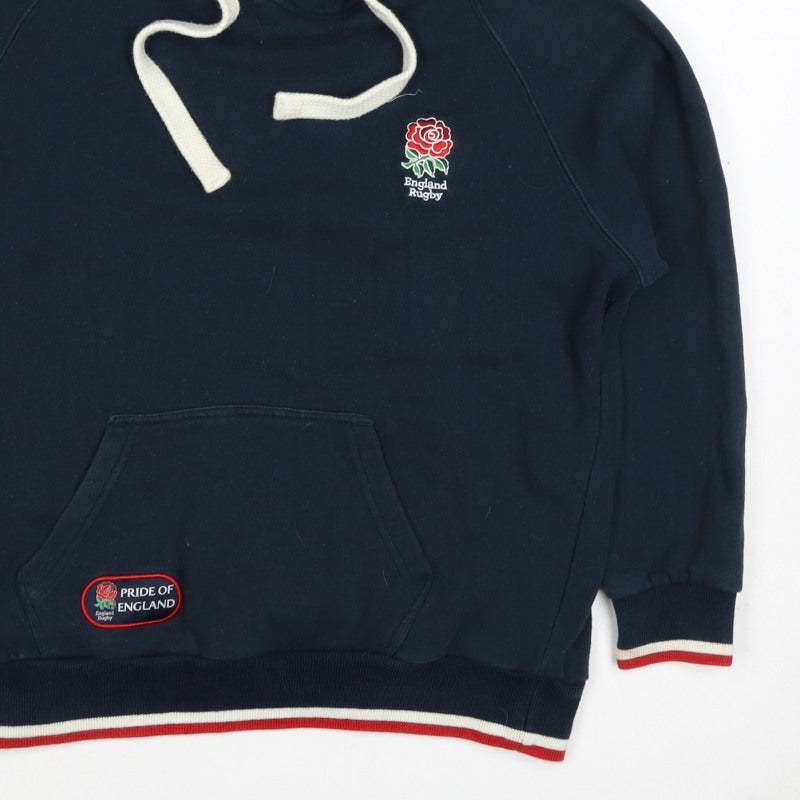 England Rugby Men’s Blue Small Pullover Hoodie Embroidered Logo