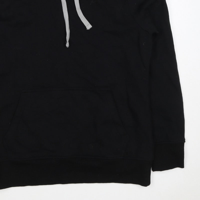 G by Garcia Men’s Black L Sherpa Lined Pullover Hoodie Kangaroo Pocket