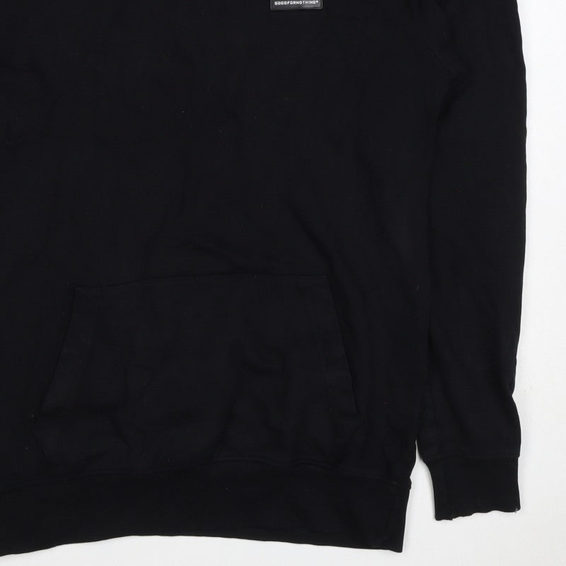 Good For Nothing Men’s Black S Pullover Hoodie Logo Kangaroo Pocket