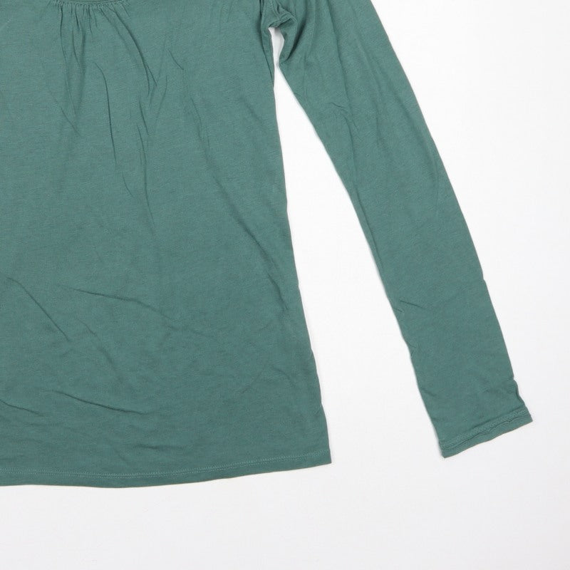 Fat Face Women’s Green Size 10 Scoop Neck Long Sleeve Basic T-Shirt