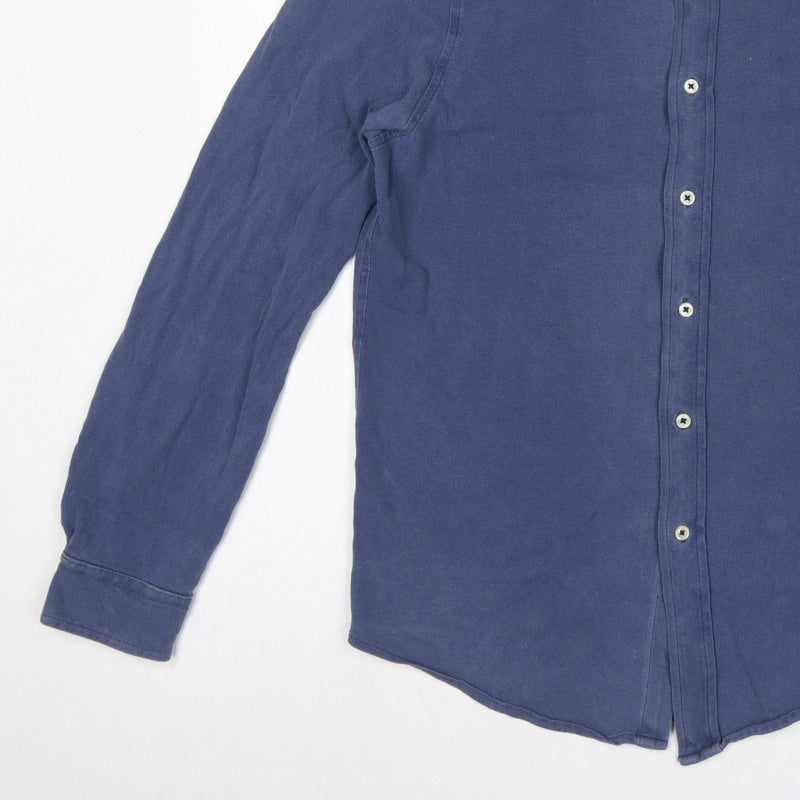 Ralph Lauren Men Blue M Featherweight Mesh Cotton Button-Up Shirt