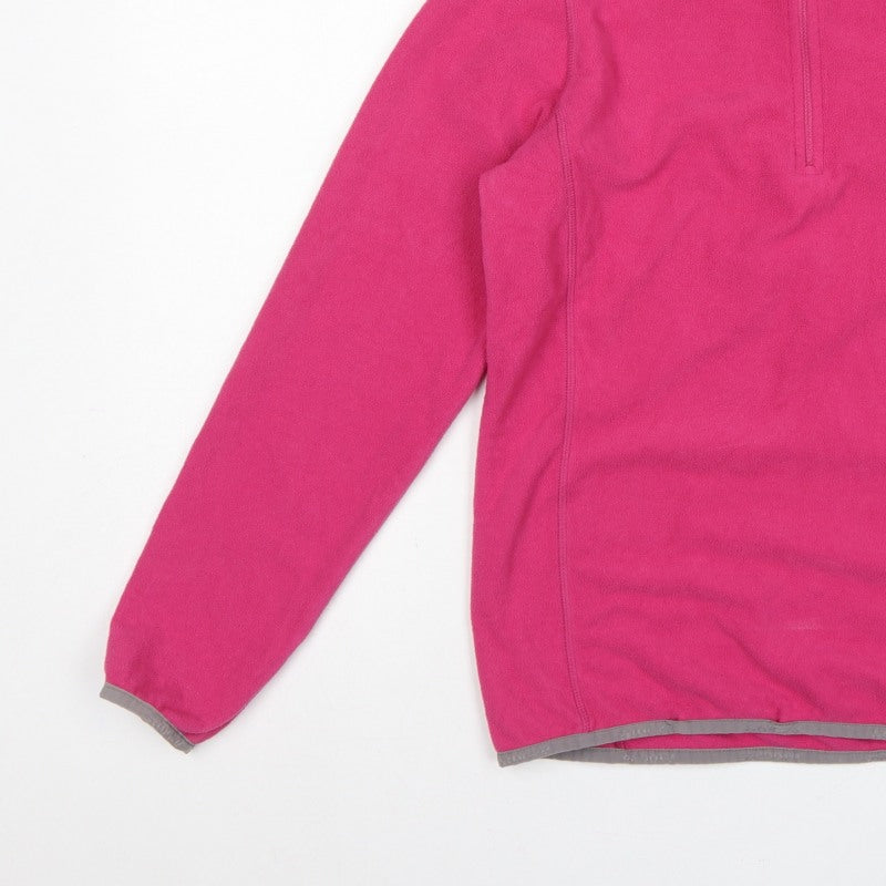 Tog24 Women's Pink UK 10-12 Pullover 1/4 Zip Fleece Sweatshirt