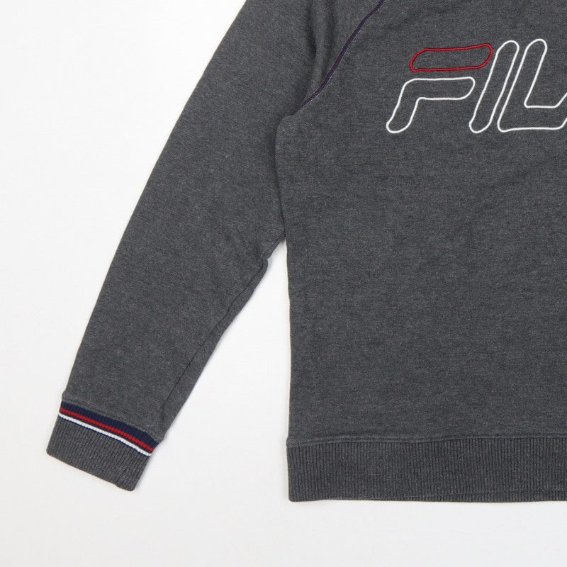 Fila Men’s Grey S Embroidered Logo Crew Neck Pullover Sweatshirt