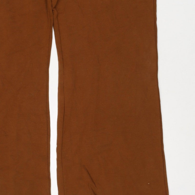 Next Women Brown Size 22 Straight Stretch Trousers with Pockets