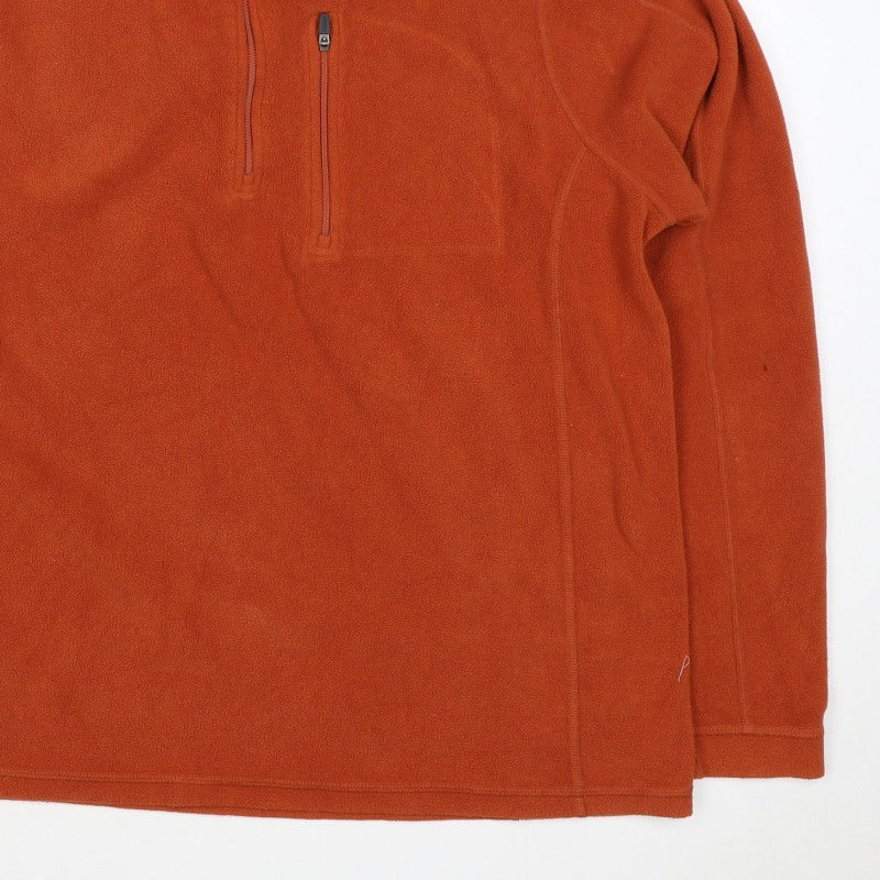 L.L.Bean Men’s Orange L 1/4 Zip Fleece Pullover Sweatshirt