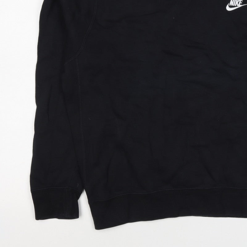 Nike Men’s Black M Crew Neck Pullover Sweatshirt Embroidered Logo