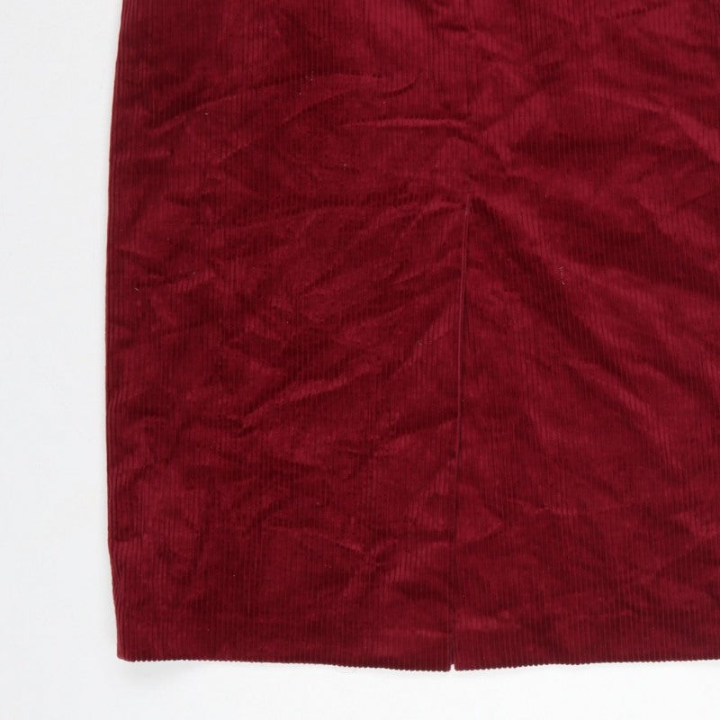 Lucia Women Red Corduroy Pencil Skirt UK 14 Knee Length