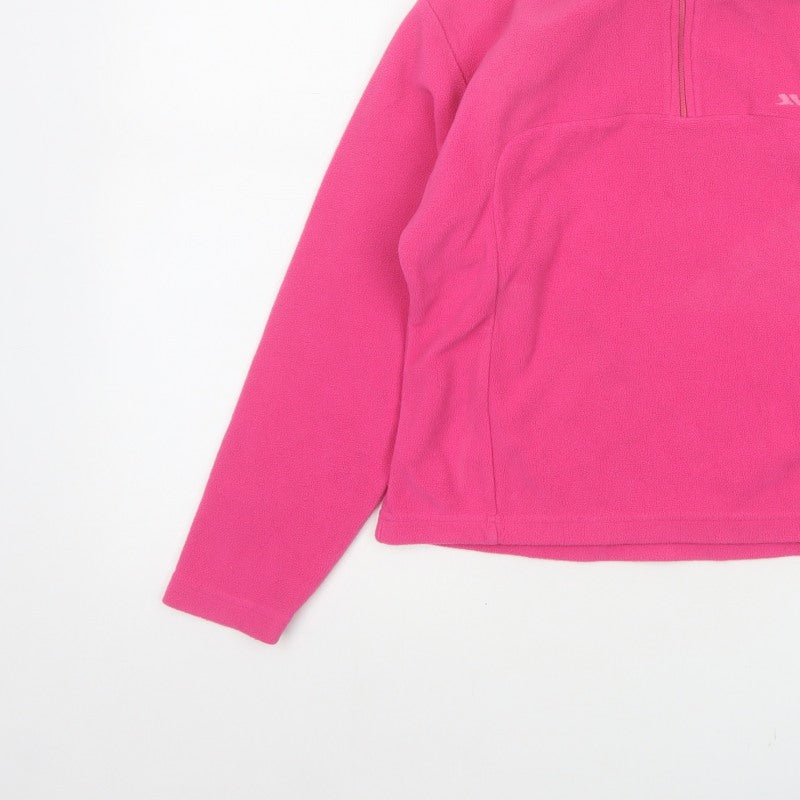Trespass Girls Pink 9-10 Years Fleece 1/4 Zip Pullover Sweatshirt
