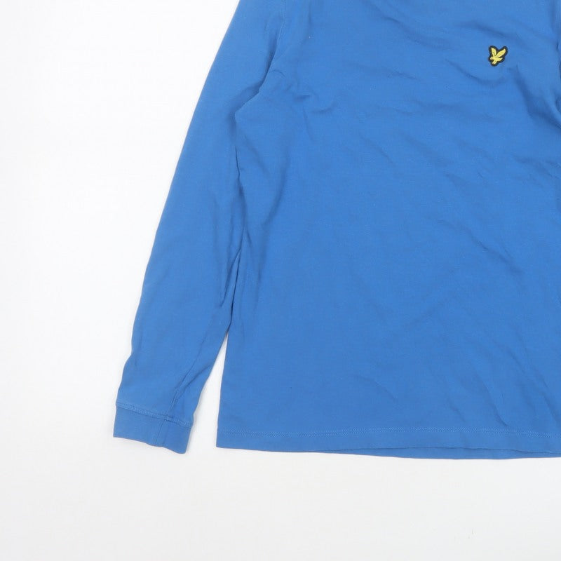 Lyle & Scott Boys Blue 10-11 Years Long Sleeve Basic Cotton Logo T-Shirt