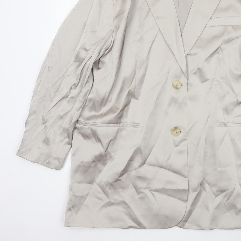 H&M Women’s Beige Size M UK 12 Long Single-Breasted Blazer