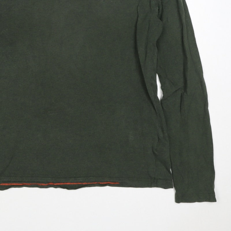 Superdry Mens Green L Long Sleeve Crew Neck Logo T-Shirt