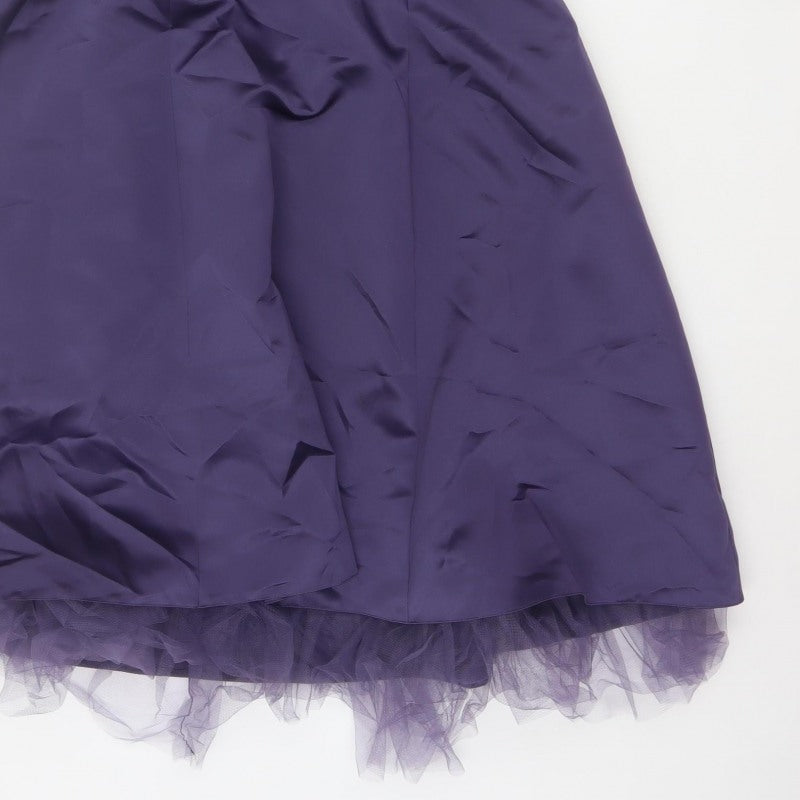 Eternity Bride Women’s Purple UK 8 Strapless A-Line Satin Party Dress