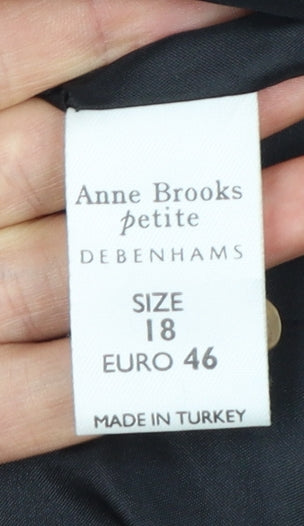 Anne Brooks Women Black Petite UK 18 3 Button Lined Blazer Jacket