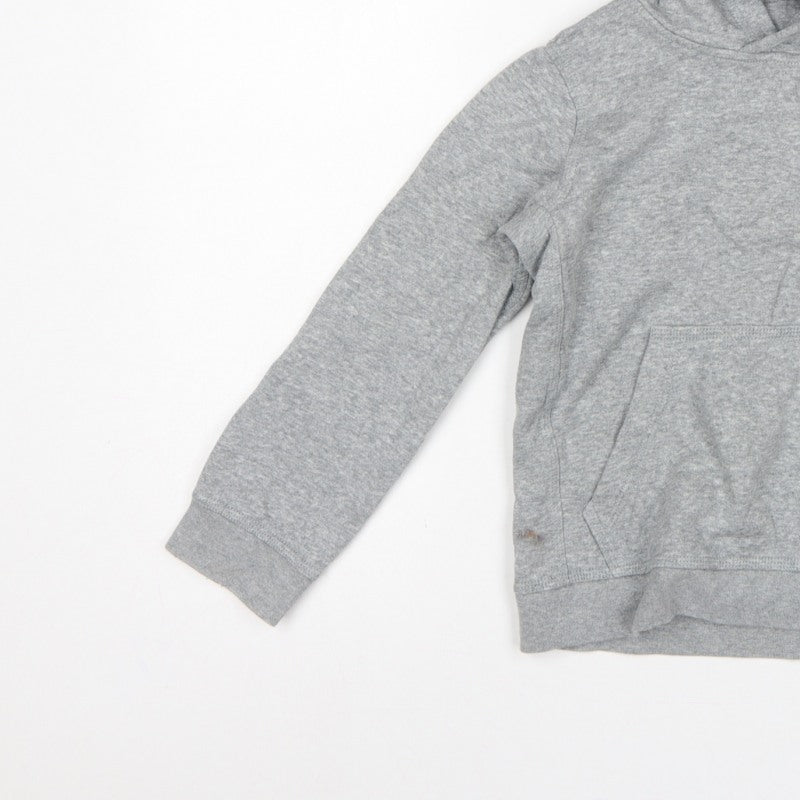 Nike Boys Grey Logo Pullover Hoodie XS 7-8 Years Cotton Blend