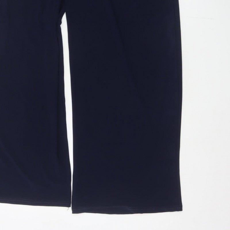 Marks and Spencer Women’s Navy Wide-Leg Trousers Size 16 Long