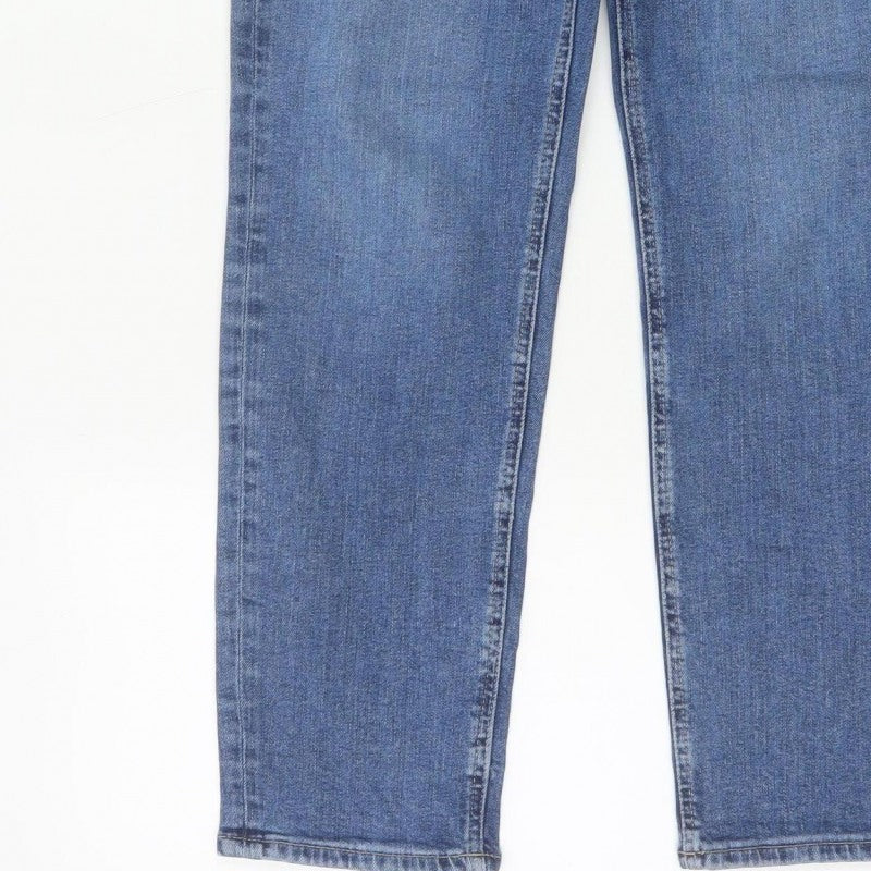 Per Una Women’s Blue UK 12 Short Mid Rise Tapered Stretch Jeans