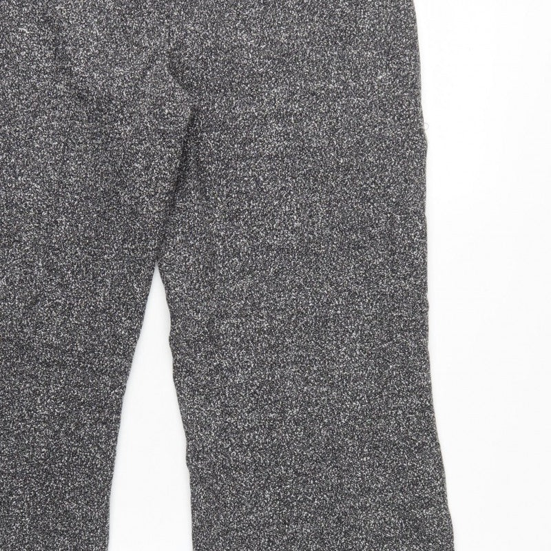 New Look Women Grey Marl Wide-Leg Knit Trousers UK 14 Workwear