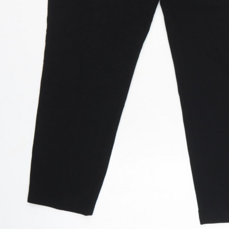 Marks and Spencer Women Black UK 14 Tapered Tailored Dress Trousers