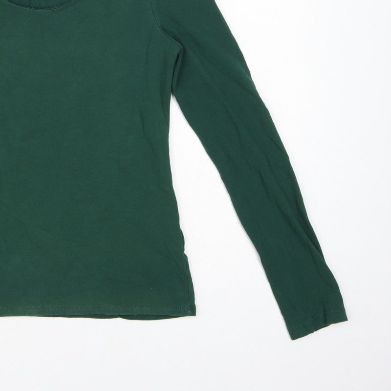 Jigsaw Women Green Size M Basic Scoop Neck Long Sleeve T-Shirt