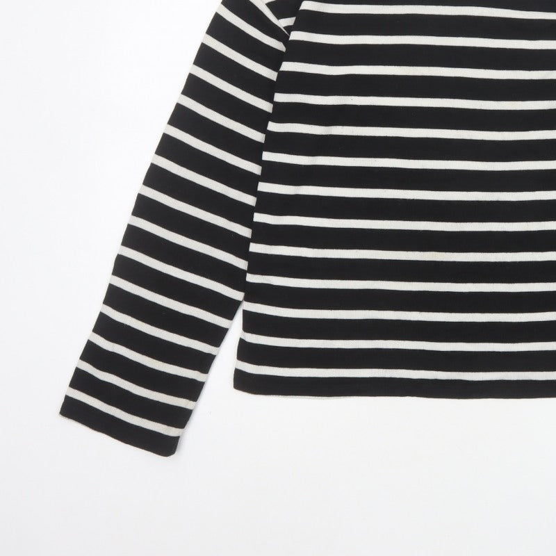 Zara Women’s Black White Stripe UK 8 Crew Neck Knit Jumper