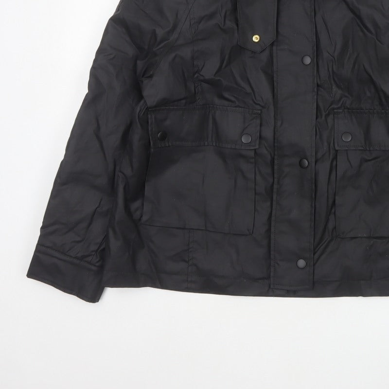 H&M Women's Black UK 12 Basic Padded Collared Utility Jacket