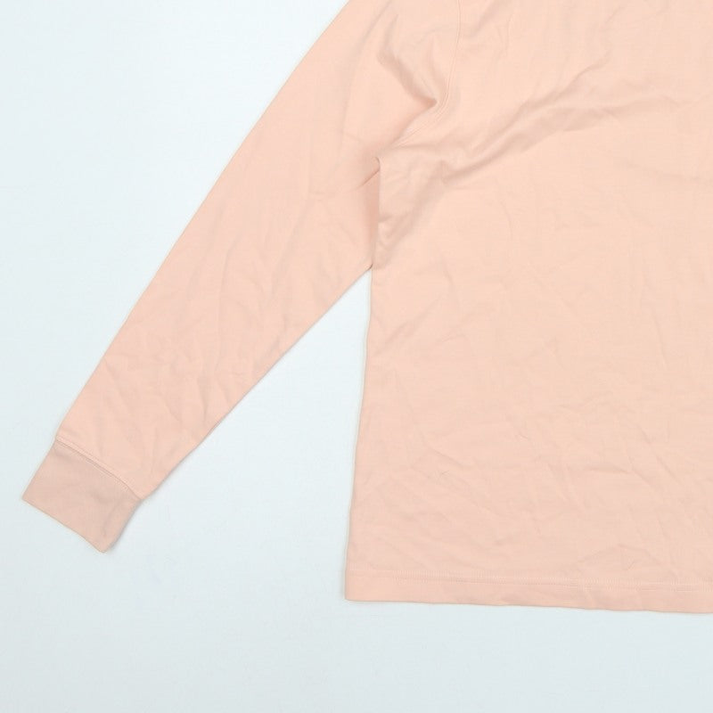 Lands' End Women Pink M Petite Relaxed Fit Mock Neck Jersey Top