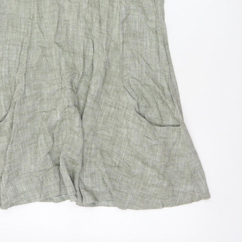 Apricot Women’s Green UK 12 Fit & Flare Sleeveless V-Neck Pocket Dress