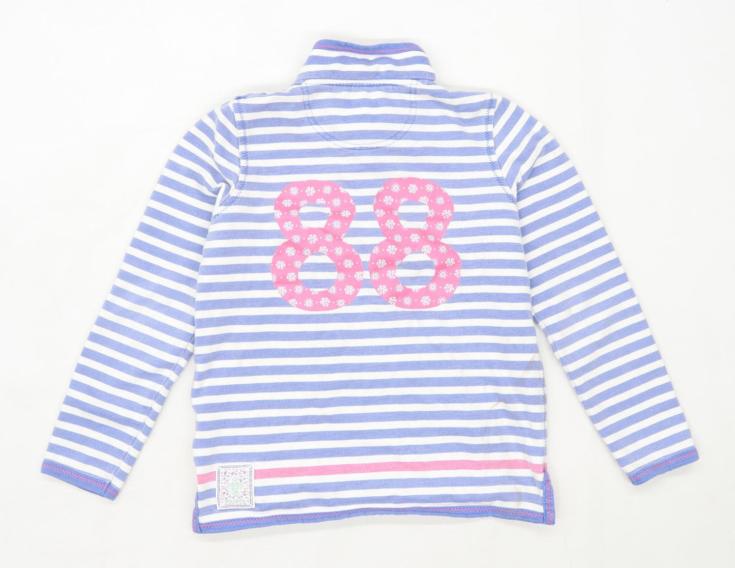 Fat Face Boys Striped Multi-Coloured Half Zip Rugby Shirt Age 10-11