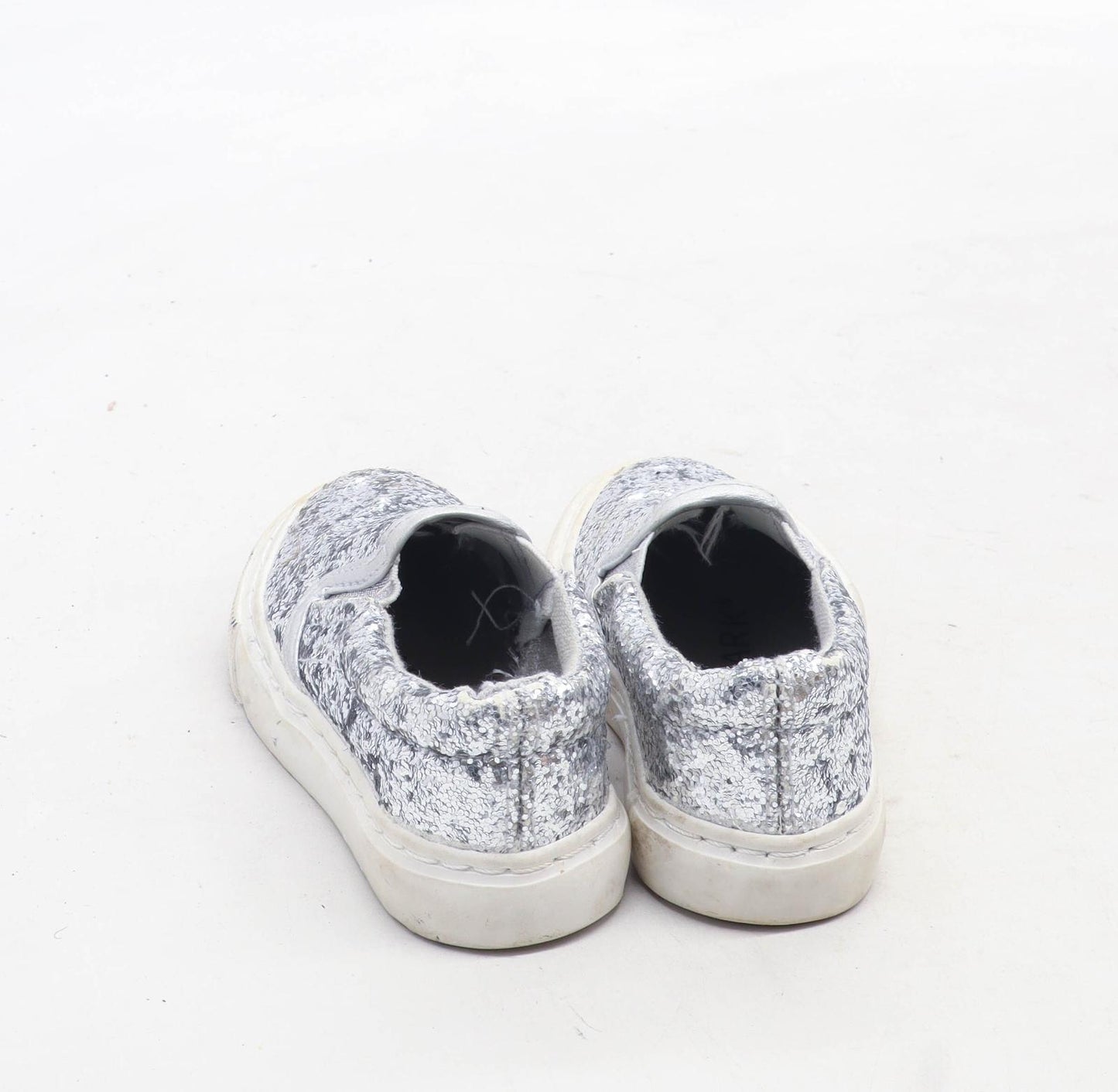 Primark Girls UK Size 4 Silver Glitter Shoes