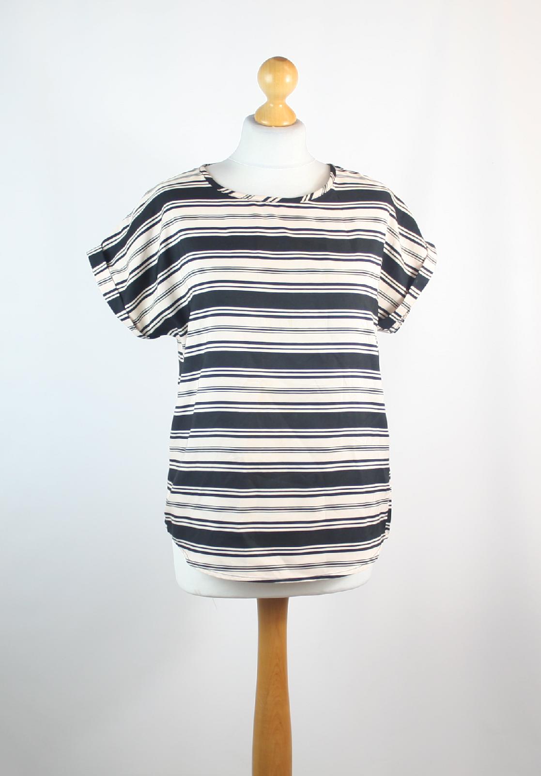Atmosphere Womens Size 12 Black Striped Basic Tee
