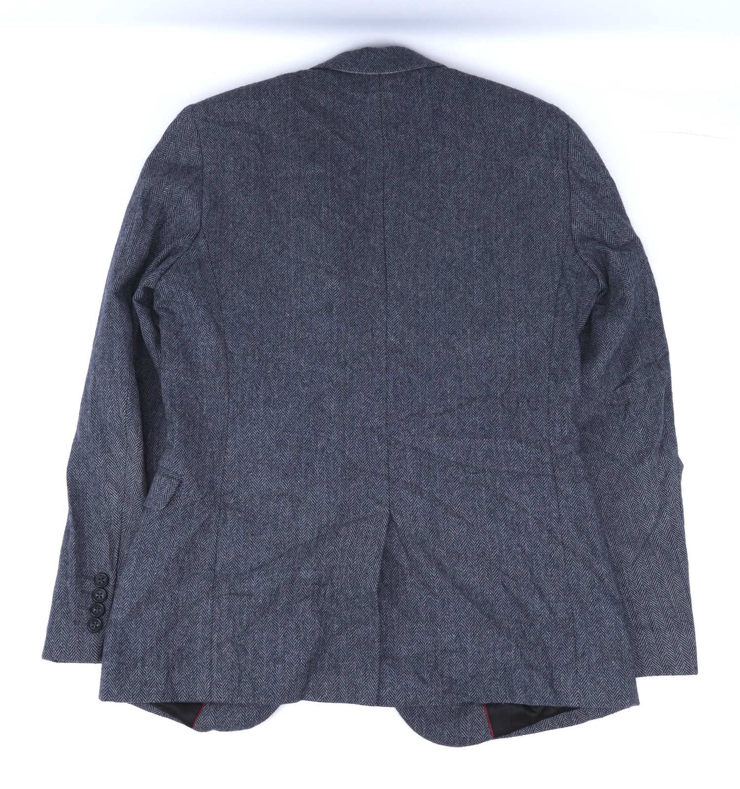 Red Herring Mens Wool Blend Herringbone Grey Suit Jacket 38 Chest (Regular)