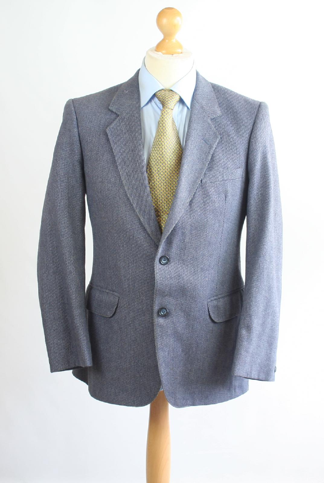 Hector James Mens Blue Striped Wool Blend Suit Jacket 36 Chest (Regular)
