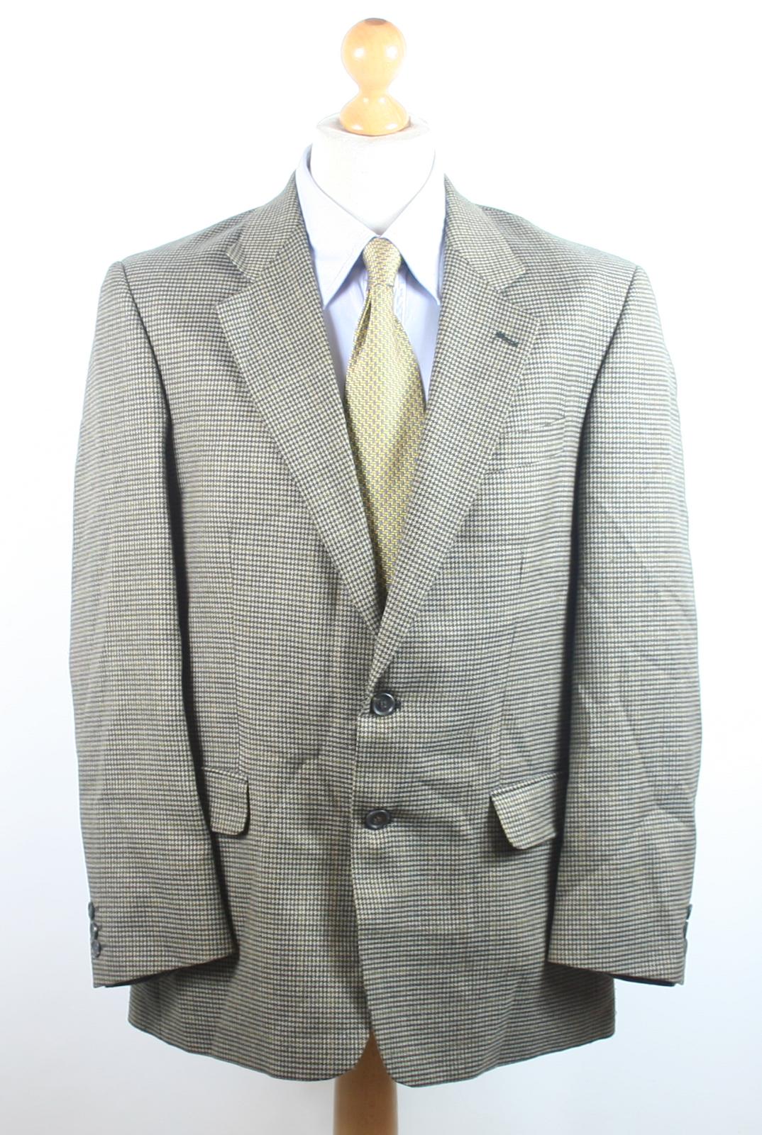 Brook Taverner Mens Green Check Suit Jacket 42 Chest (Regular)