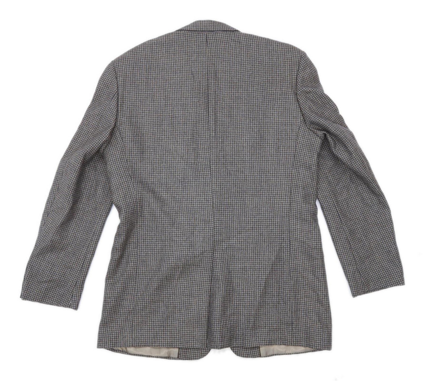 Roger David Mens Wool Check Beige Suit Jacket 40 Chest (Regular)