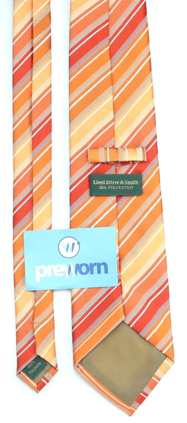 Lloyd Attree & Smith Mens Orange Striped Wide Fit Tie
