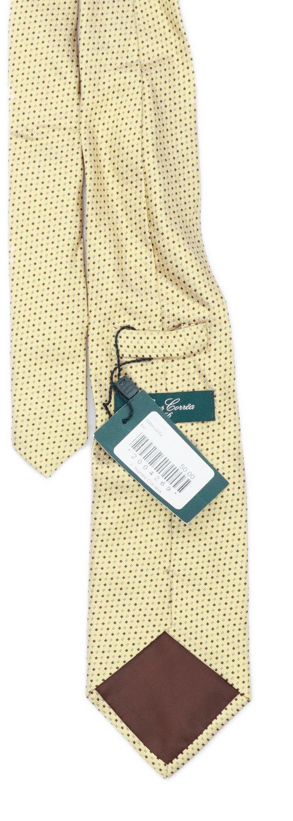 Nunes Correia Mens Gold Geometric 100% Silk Wide Fit Tie