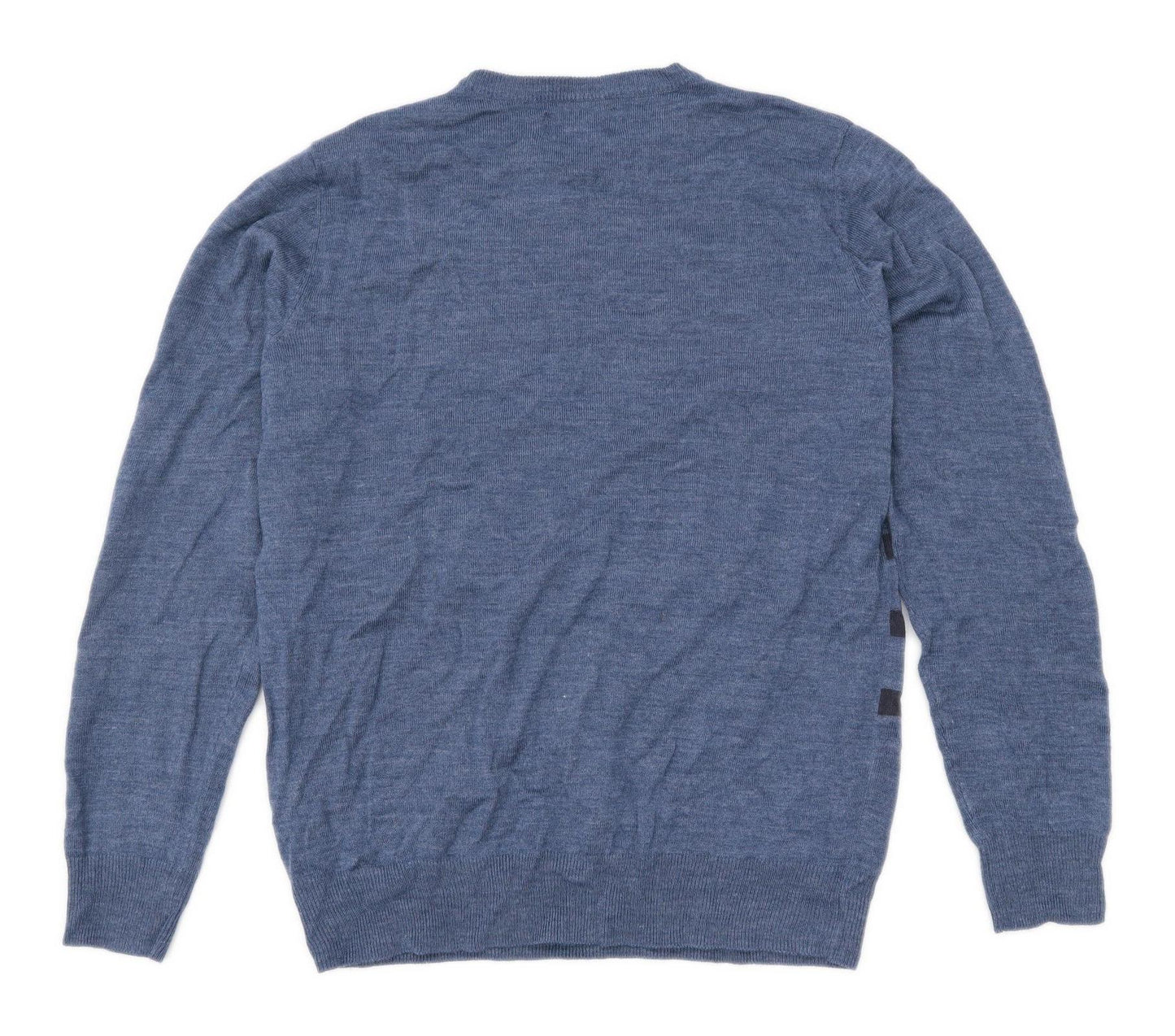 Atlantic Bay Mens Size M Striped Blue Jumper
