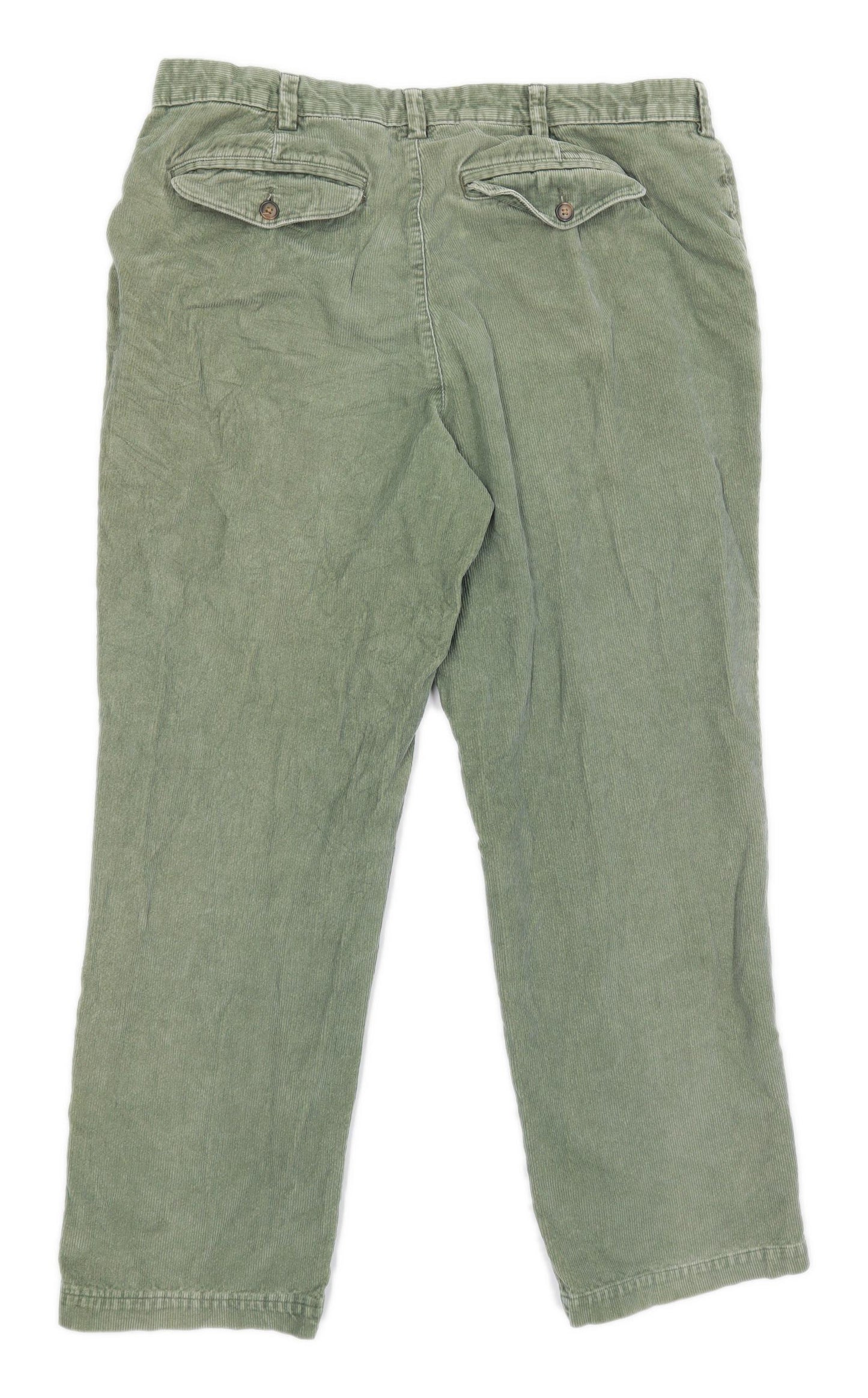 Lands End Mens Green Corduroy Trousers Size W38/L30