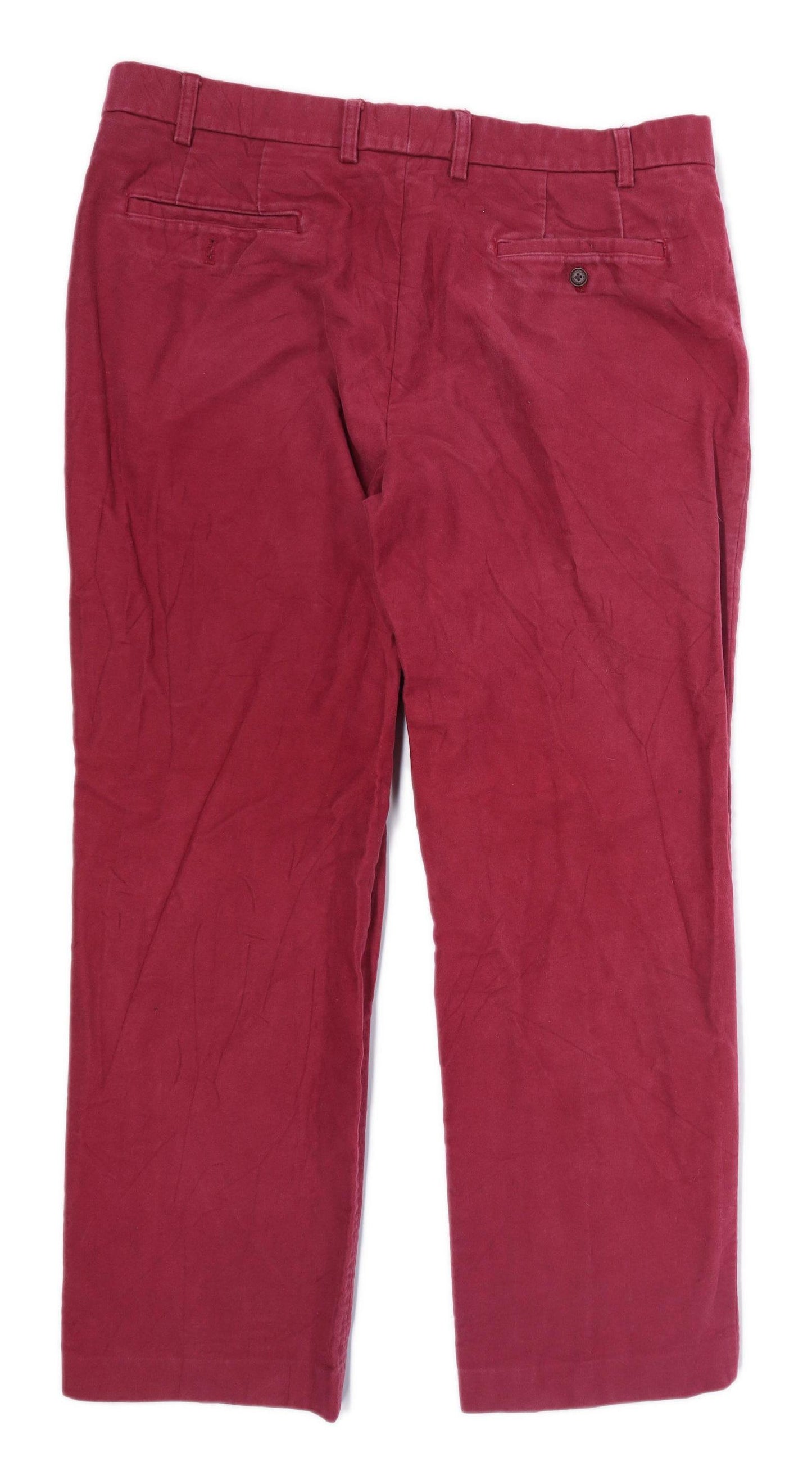 Charles Tyrwhitt Mens Burgundy Cotton Trousers Size W38/L30
